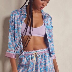 Free People Pillow Talk PJ Set Cool Lavender Combo Size Large
